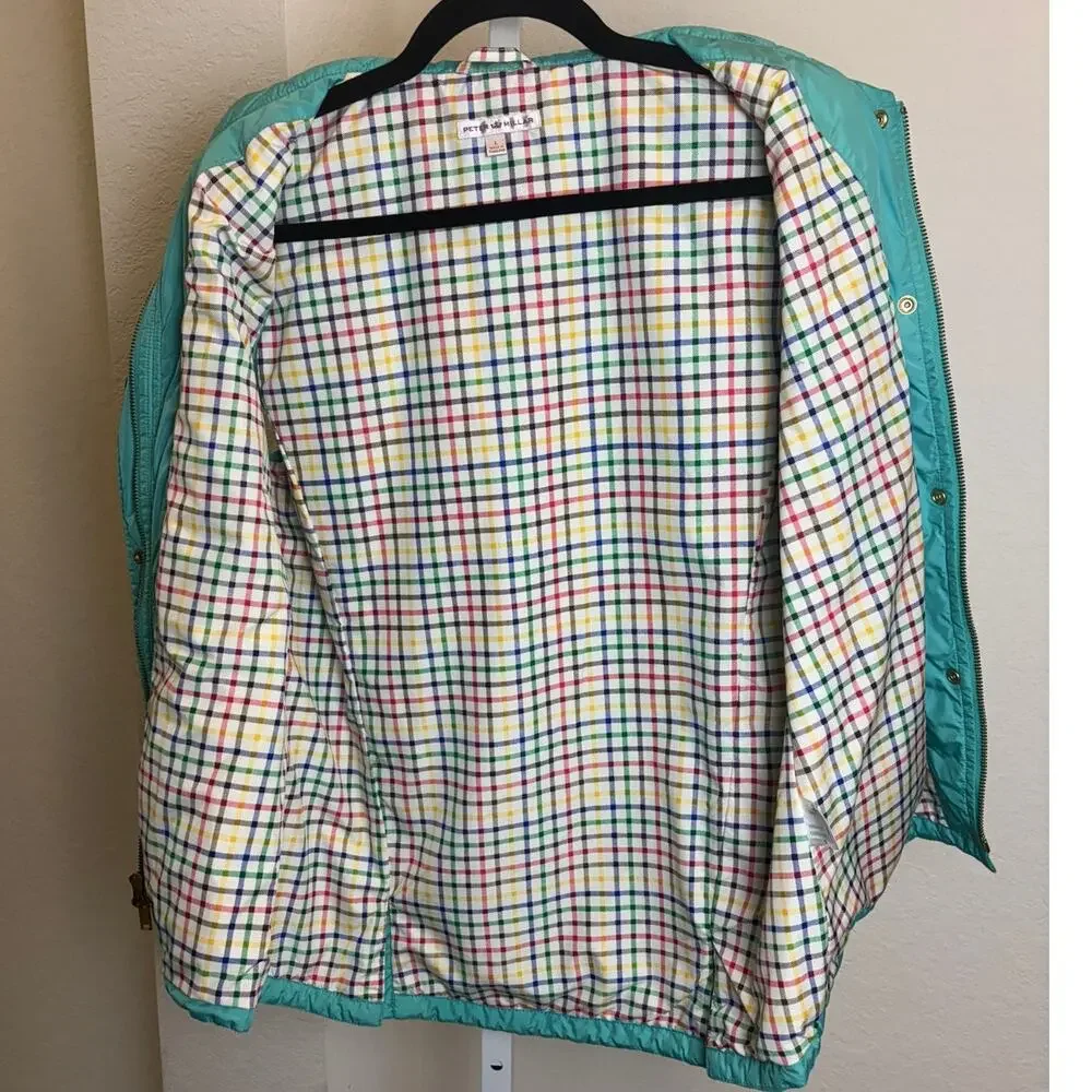 Peter Millar Womens Vintage Turquoise Quilted Golf Quiet Luxe Vest Large EUC - Picture 4 of 7